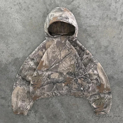 Camo Printed Oversized Hoodie hoodies-241228