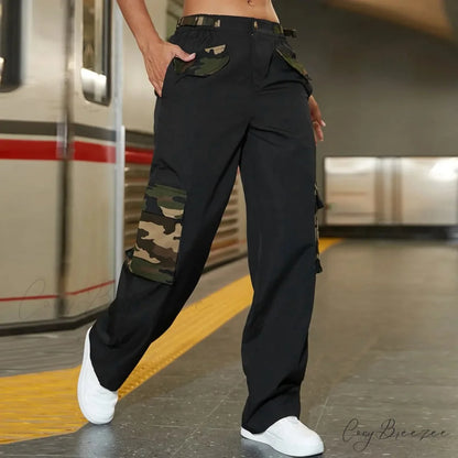 Camouflage Side Pocket Y2K Cargo Pants pants-241228