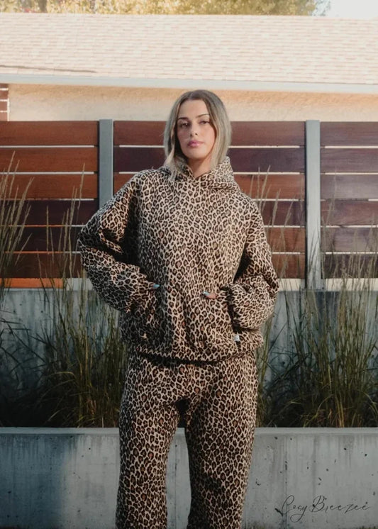 Camouflage Zip-Up Hoodie Leopard print 1 / M hoodies-241228