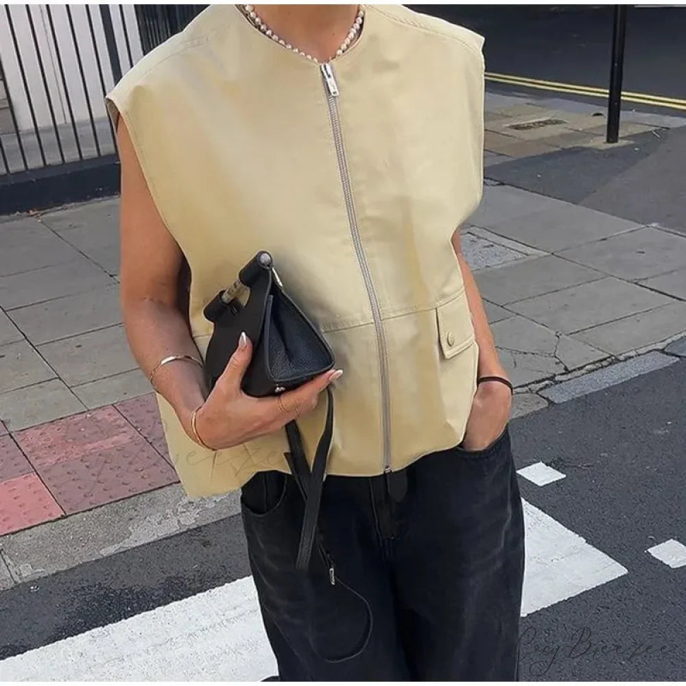 Cargo Pocket Stylish Drawstring Waistcoat