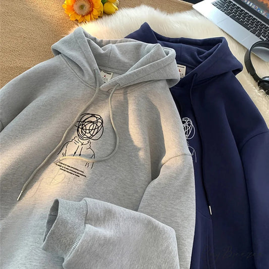 Cartoon Brainstorm Print Hip Hop Hoodie hoodies-241228