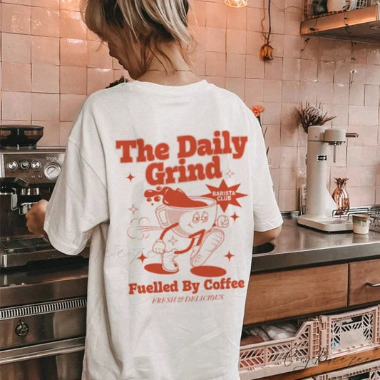 Cartoon Coffee Fan Humorous Caffeine Tee WHITE / S t-shirt-250223
