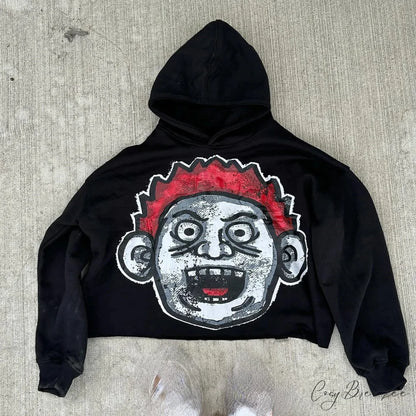 Cartoon Graphic Oversized Hoodie black 1 / S hoodies-241228
