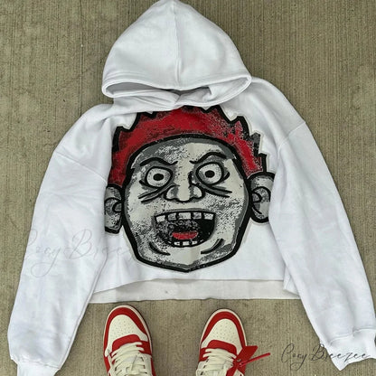 Cartoon Graphic Oversized Hoodie white / S hoodies-241228
