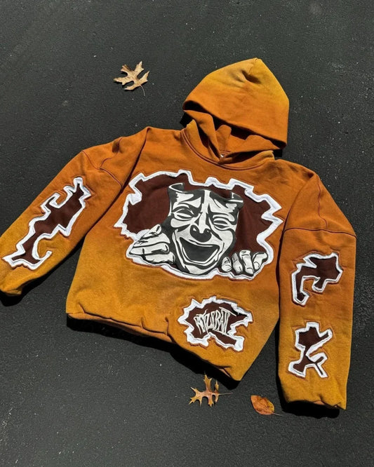 Cartoon Patch Embroidery Fashion Hoodie orange / M hoodies-241228