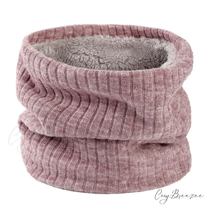 Cashmere Knit Ring Wool Neck Warmer Scarf for Women LAVENDER