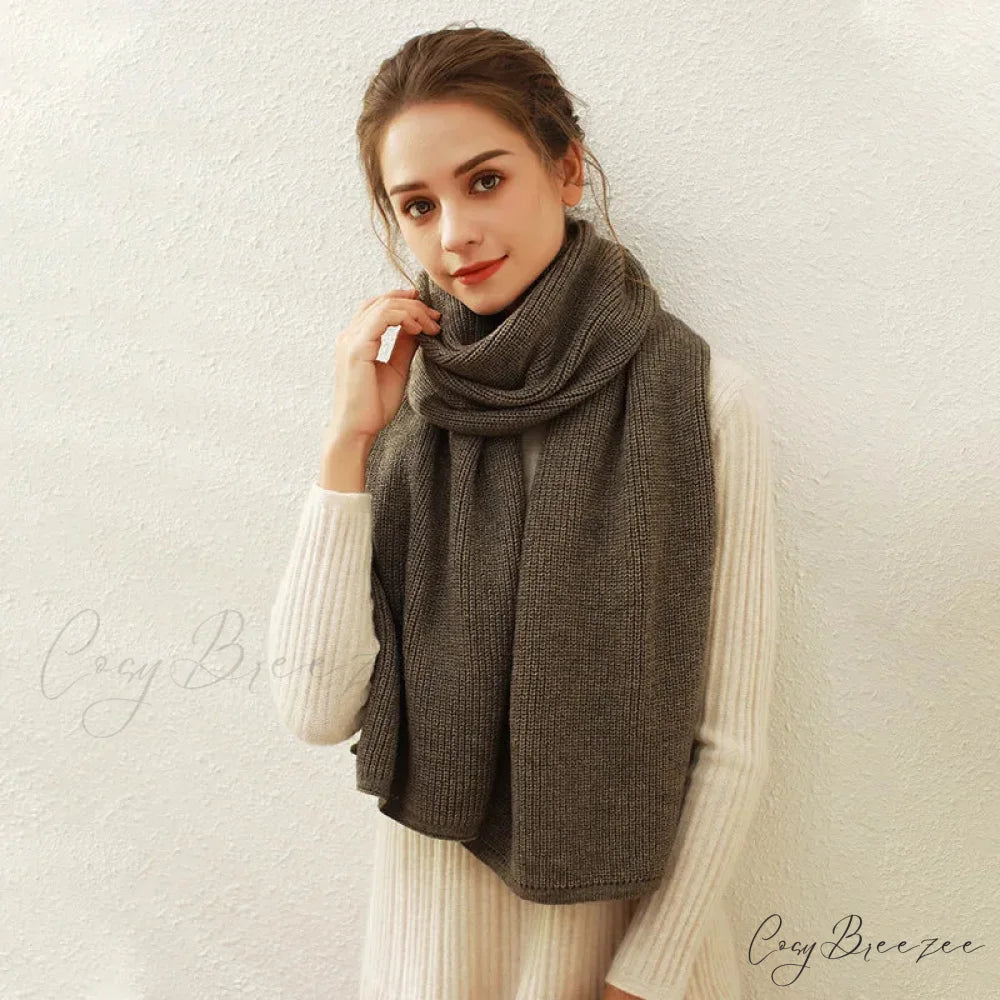 Cashmere Scarf for Women - Thick and Warm Winter Scarf Mocha brown / L170cm W30cm