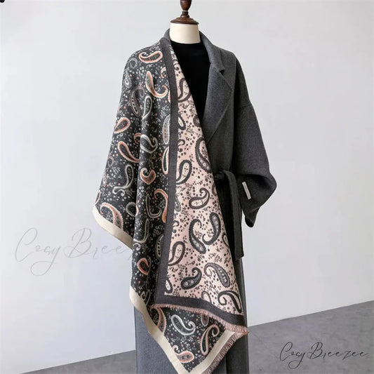 Cashmere Shawl Wraps Winter Scarf grey scarf-241228