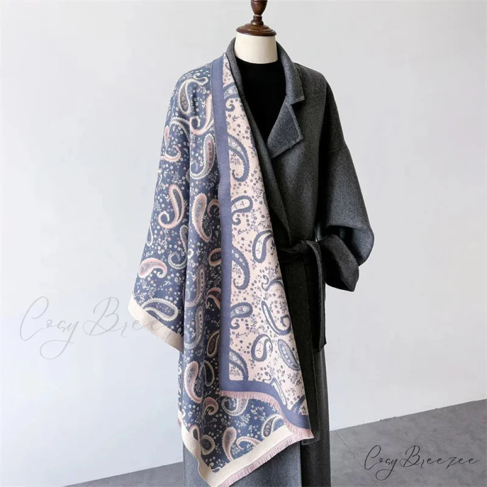 Cashmere Shawl Wraps Winter Scarf white scarf-241228