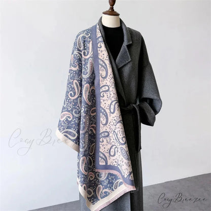 Cashmere Shawl Wraps Winter Scarf white scarf-241228