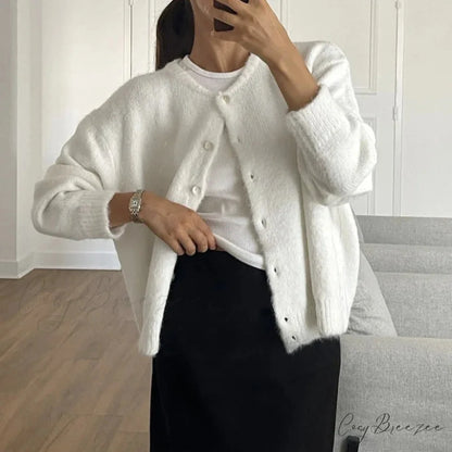 Cashmere Soft Single-breasted Knit Cardigan cardigans-241228