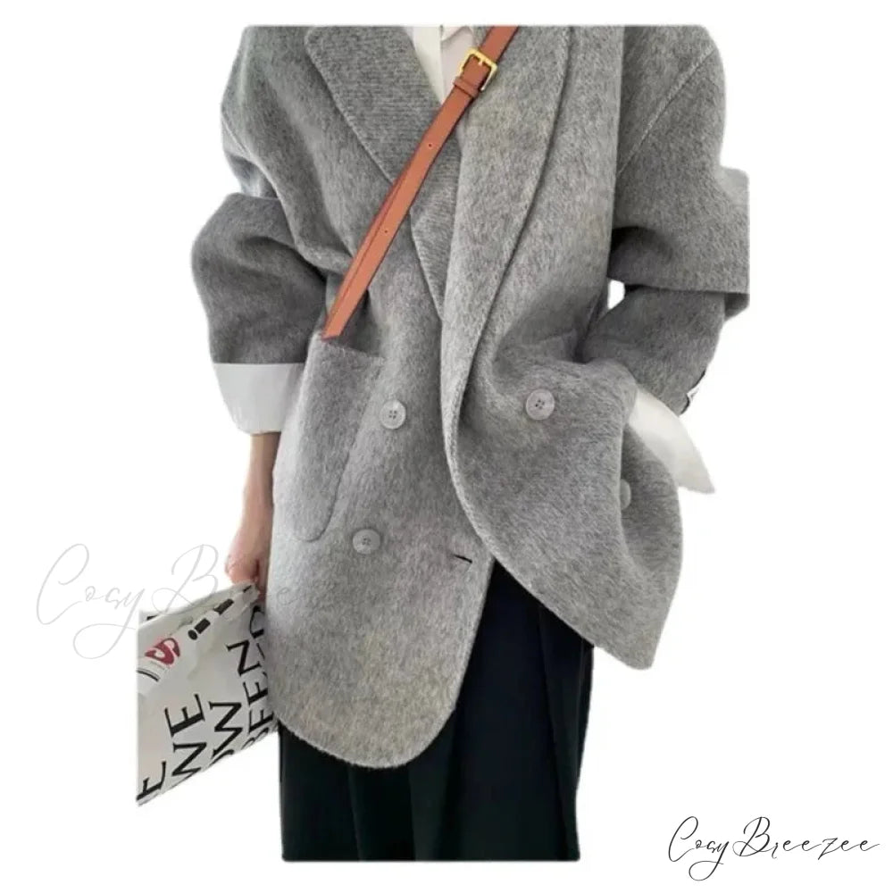 Cashmere Turn-Down Woolen Coat overcoats-241228