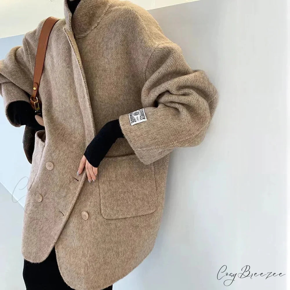 Cashmere Turn-Down Woolen Coat overcoats-241228