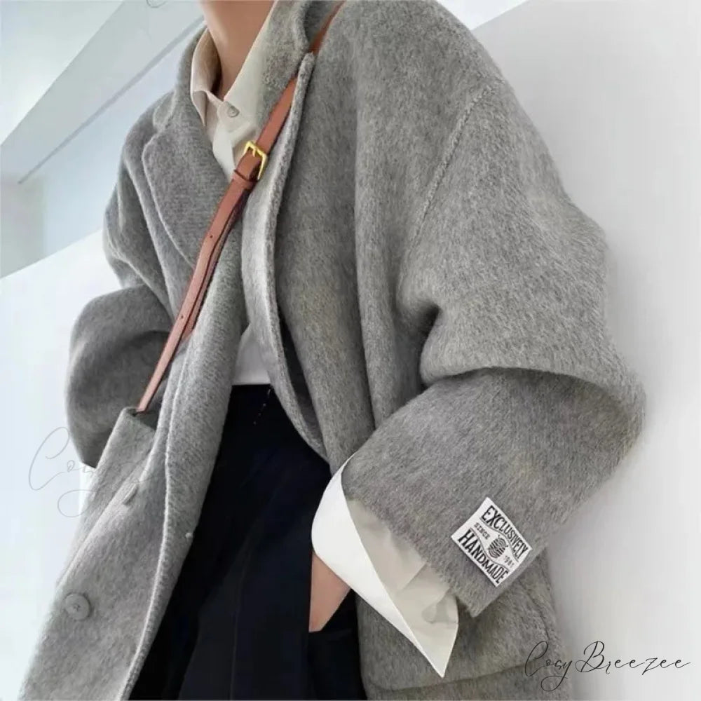 Cashmere Turn-Down Woolen Coat overcoats-241228