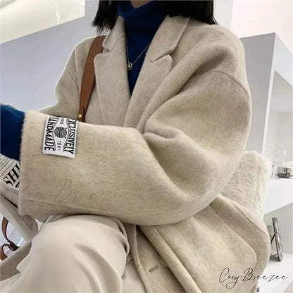 Cashmere Turn-Down Woolen Coat overcoats-241228