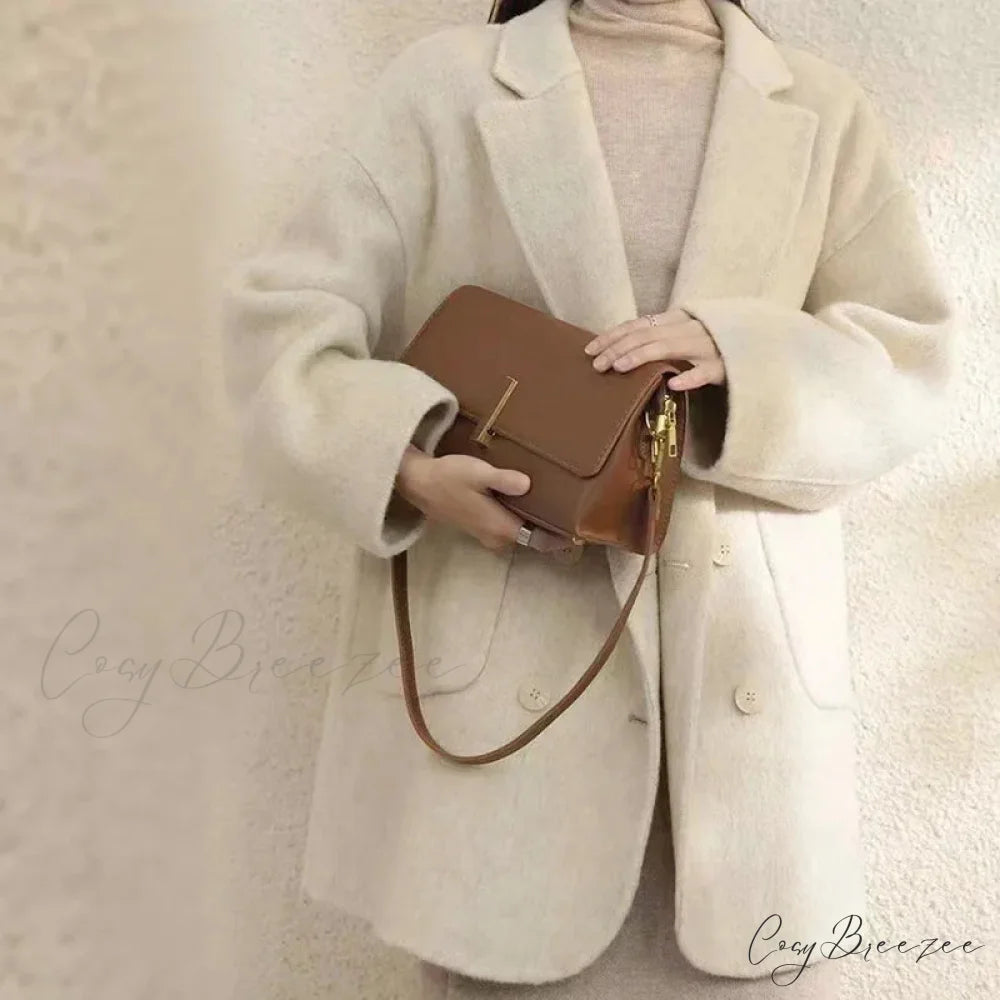 Cashmere Turn-Down Woolen Coat overcoats-241228