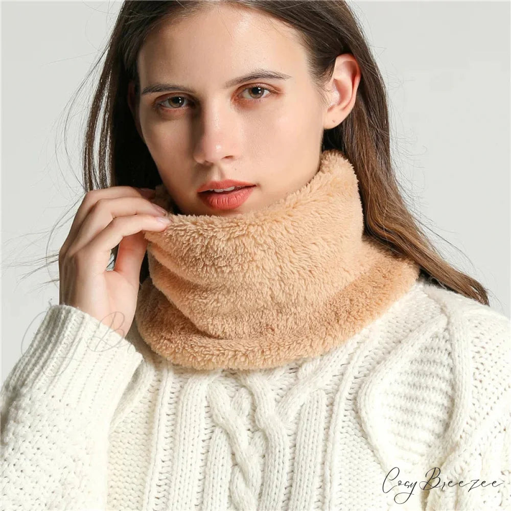Cashmere Warm Color Ring Plush Thick Outdoor Sports Neckerchief Muffler Scarf CAMLE