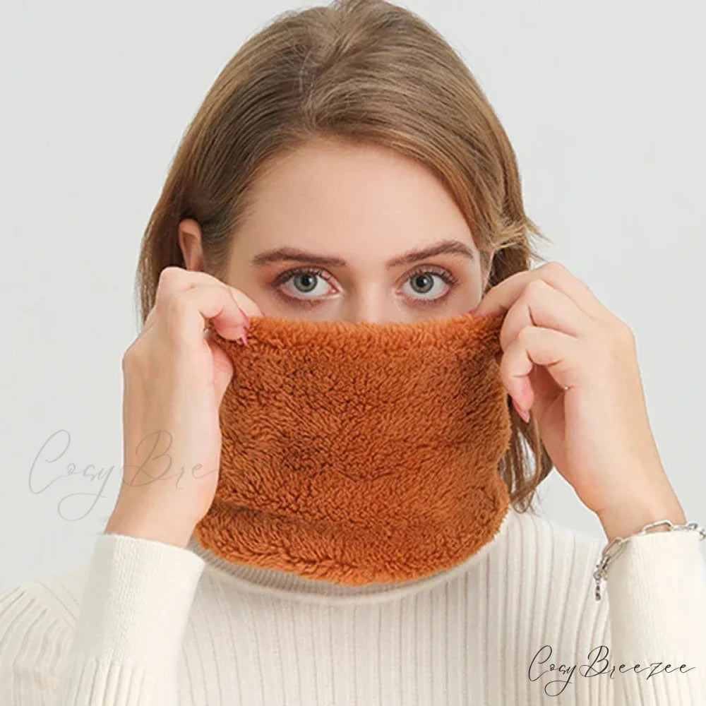 Cashmere Warm Color Ring Plush Thick Outdoor Sports Neckerchief Muffler Scarf ORANGE