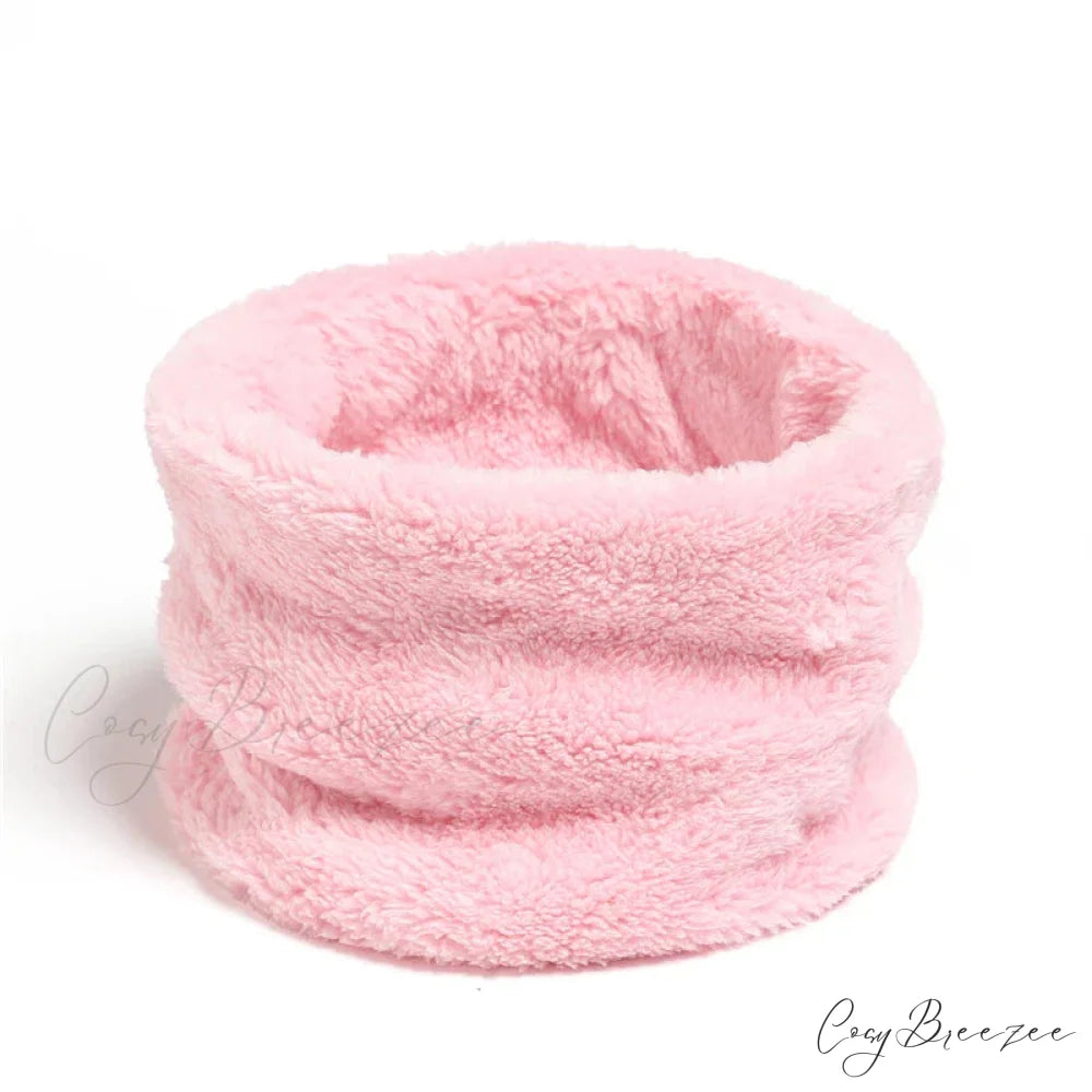 Cashmere Warm Color Ring Plush Thick Outdoor Sports Neckerchief Muffler Scarf PINK