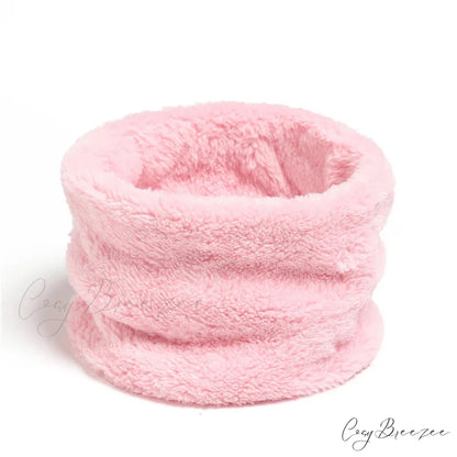 Cashmere Warm Color Ring Plush Thick Outdoor Sports Neckerchief Muffler Scarf PINK