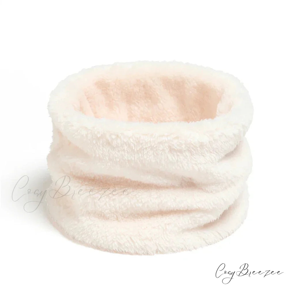 Cashmere Warm Color Ring Plush Thick Outdoor Sports Neckerchief Muffler Scarf WHITE