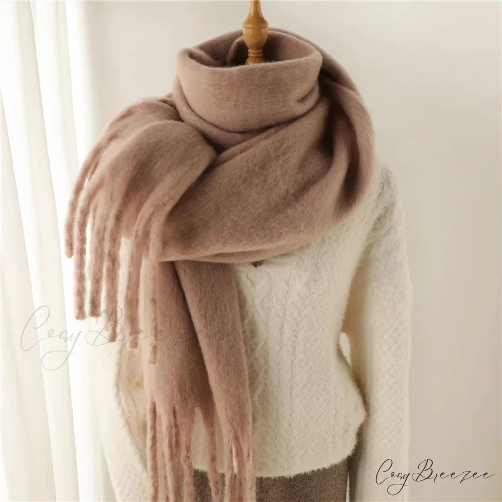 Cashmere Winter Pashmina Blanket Wrap - Thick and Soft Scarf CAMEL