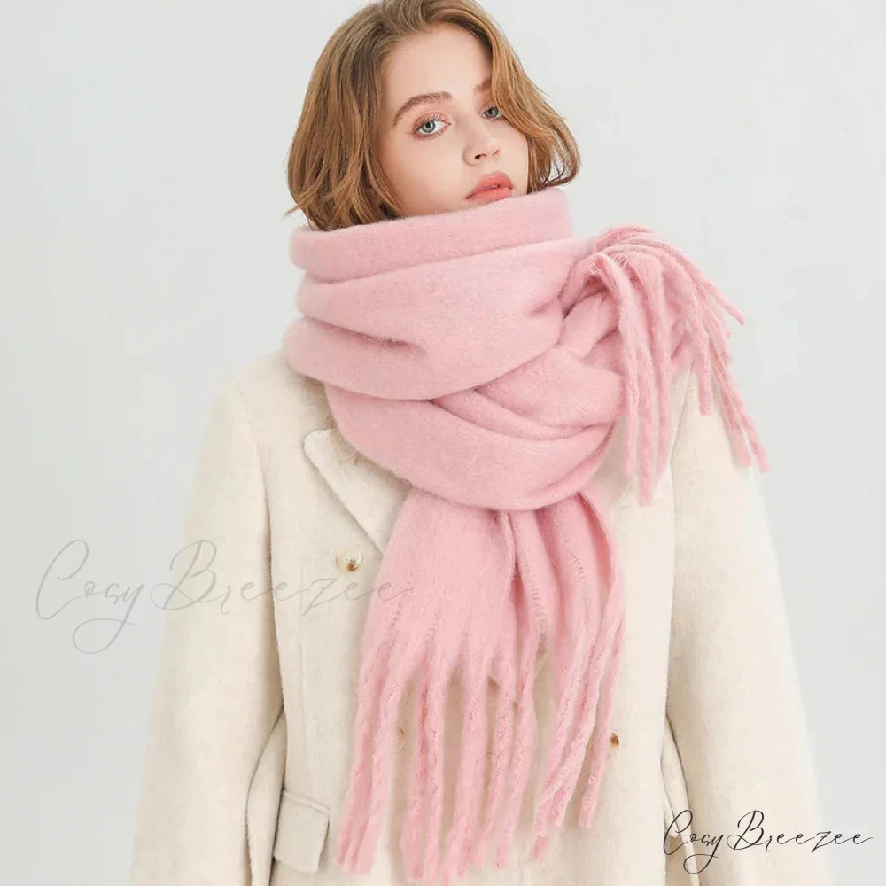 Cashmere Winter Pashmina Blanket Wrap - Thick and Soft Scarf LIGHT PINK