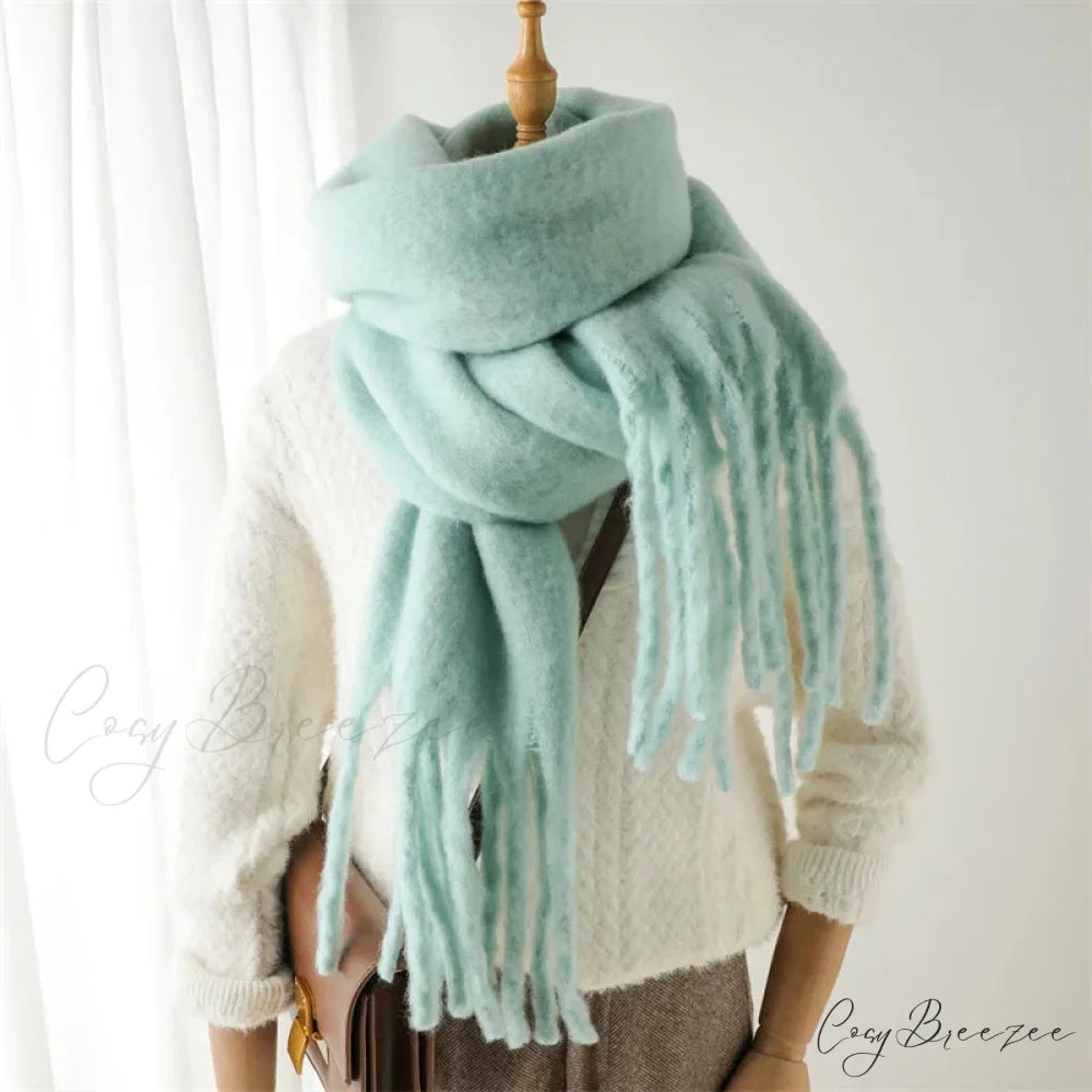 Cashmere Winter Pashmina Blanket Wrap - Thick and Soft Scarf MINT
