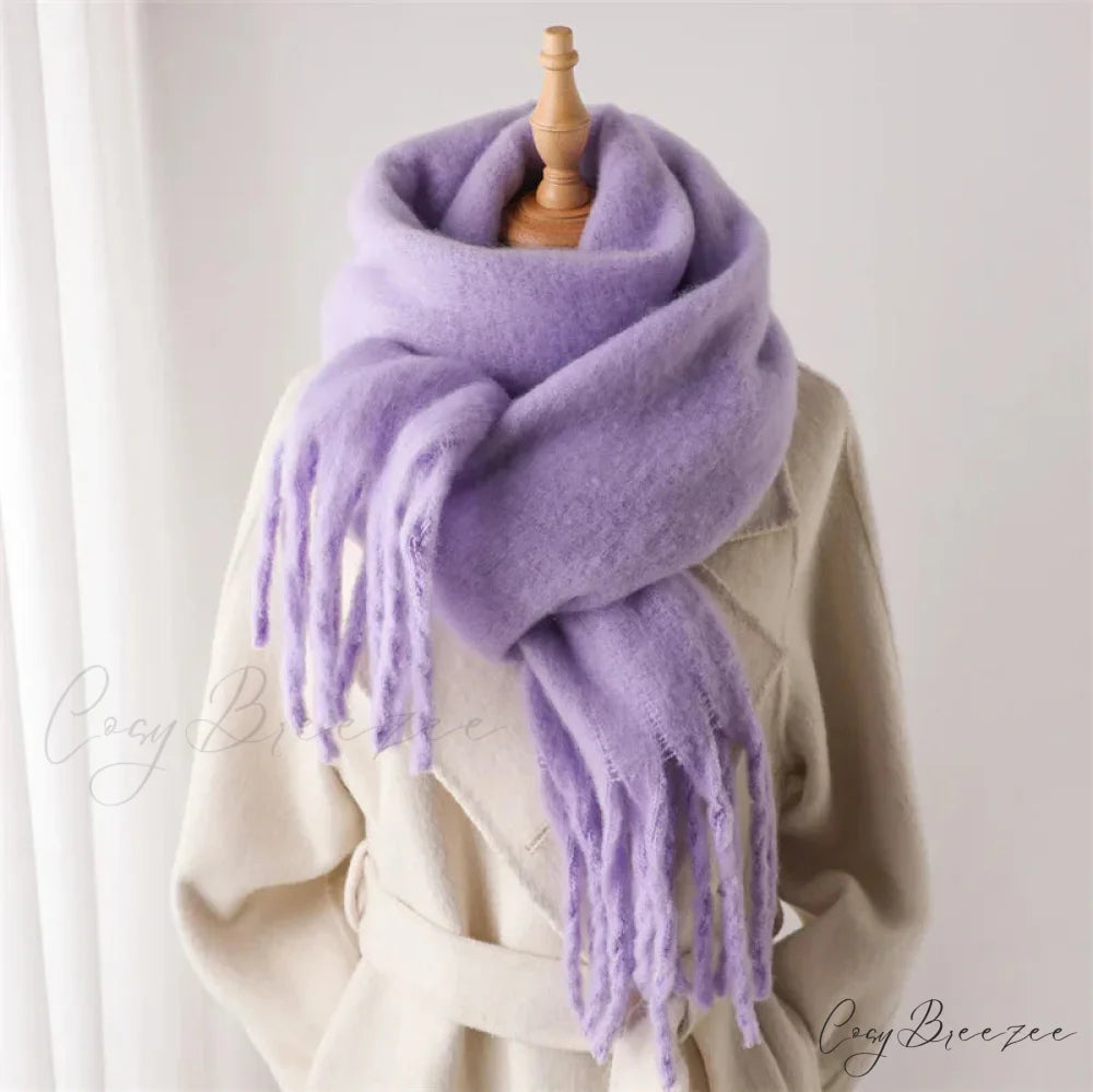 Cashmere Winter Pashmina Blanket Wrap - Thick and Soft Scarf VIOLET
