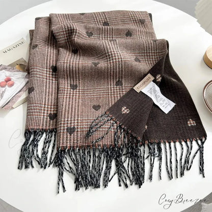 Cashmere Winter Plaid Pashmina Scarf coffee scarf-241228
