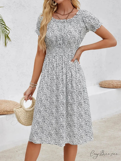 Casual Bohemian Beach Floral Dress oldfloraldress-250126