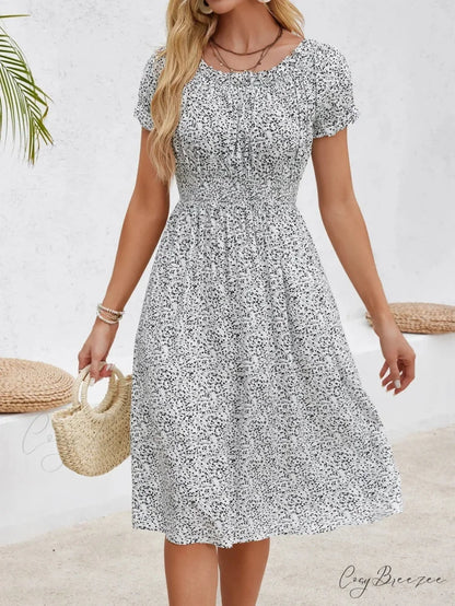 Casual Bohemian Beach Floral Dress oldfloraldress-250126