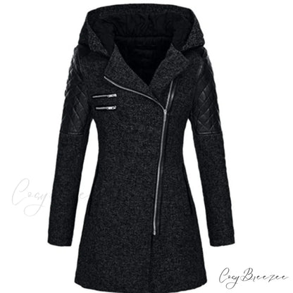 Casual Coat Patchwork Stylish for Wear Black / S