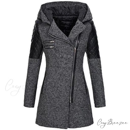 Casual Coat Patchwork Stylish for Wear Dark Gray / S