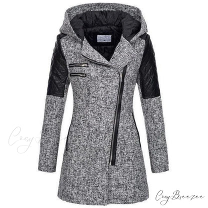 Casual Coat Patchwork Stylish for Wear Gray / S