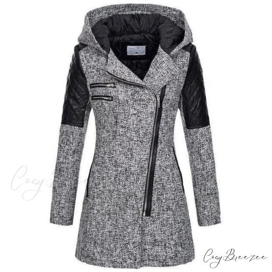 Casual Coat Patchwork Stylish for Wear Gray / S