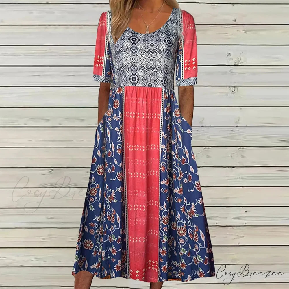 Casual Comfort Elegant Beach Summer Boho Dress RED / S