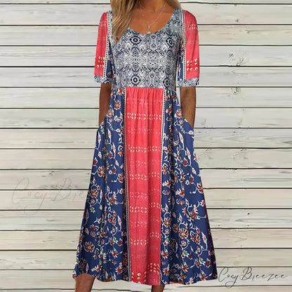 Casual Comfort Elegant Beach Summer Boho Dress RED / S