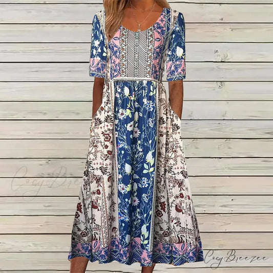Casual Comfort Elegant Beach Summer Boho Dress WHITE / S