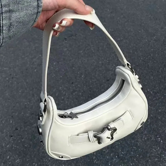 Casual Cute White Star Shoulder Bag shoulder-250126