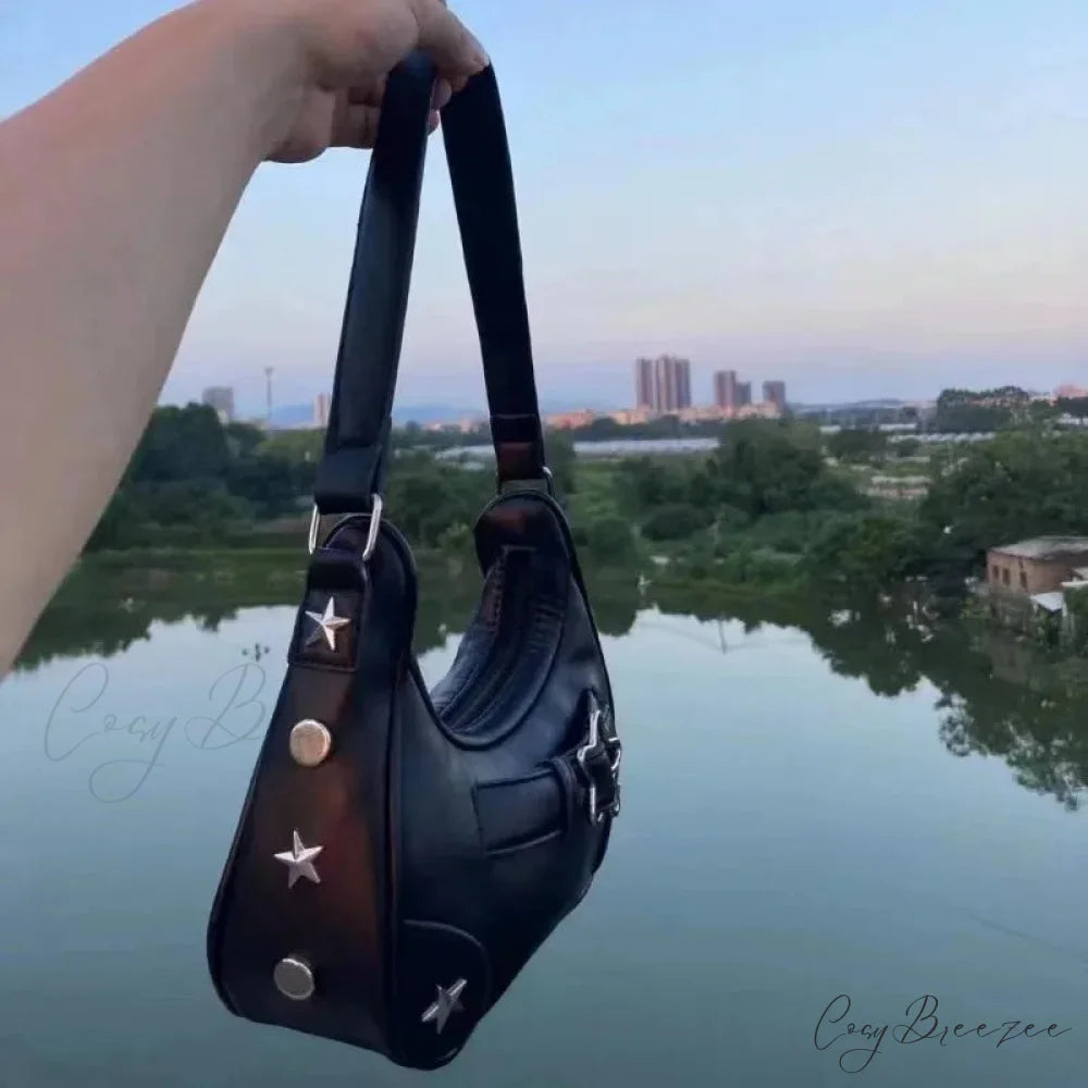 Casual Cute White Star Shoulder Bag shoulder-250126