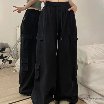Casual Harajuku Y2K Cargo Pants Black / S pants-241228