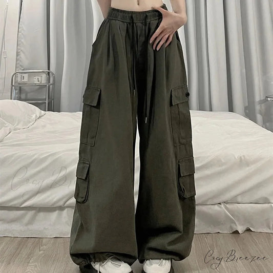 Casual Harajuku Y2K Cargo Pants Green / S pants-241228