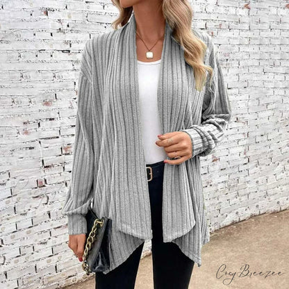 Casual Knitted Cardigan Gray / S