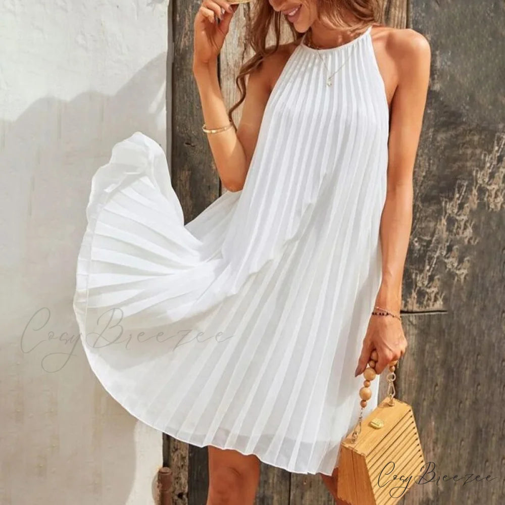 Casual Loose O Neck Mini Dress