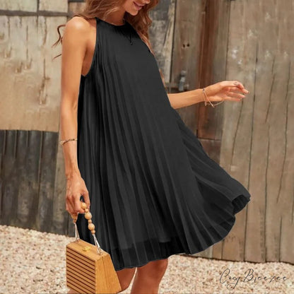 Casual Loose O Neck Mini Dress