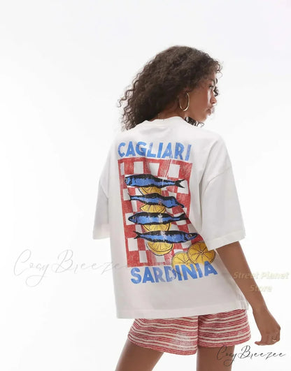 Casual Lotus Eyed Graphic T-shirt white8 / S t-shirt-250223
