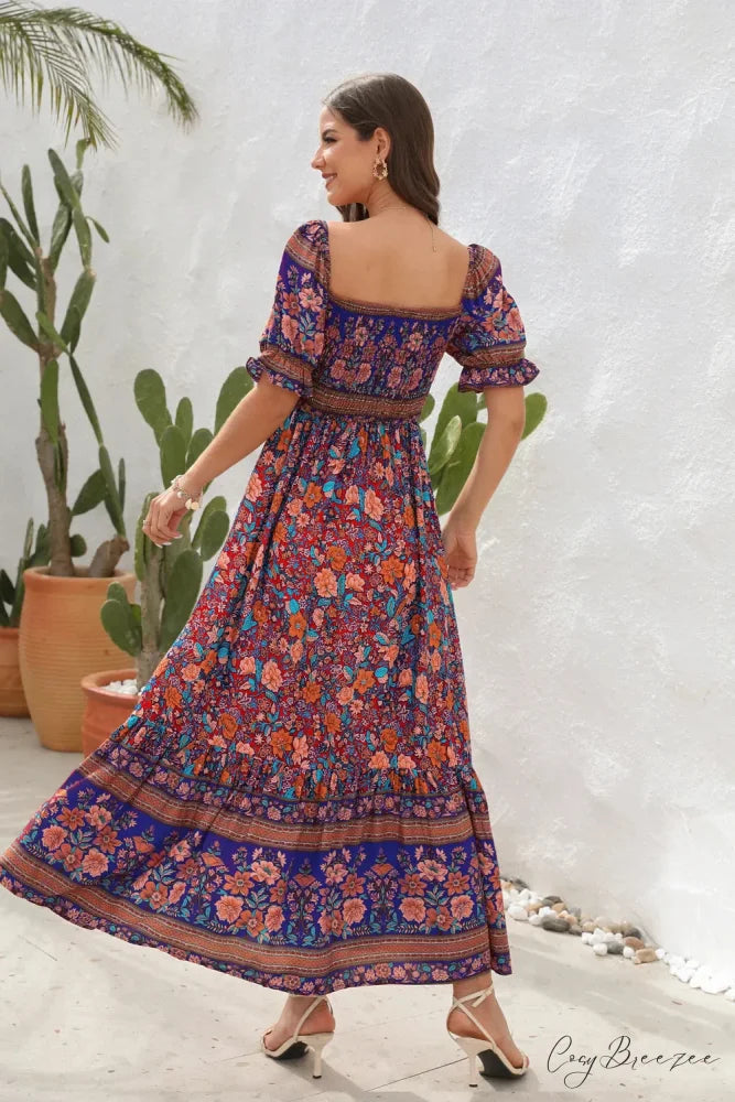Casual Midi Sexy Elegant Beach Vacation Boho Dress