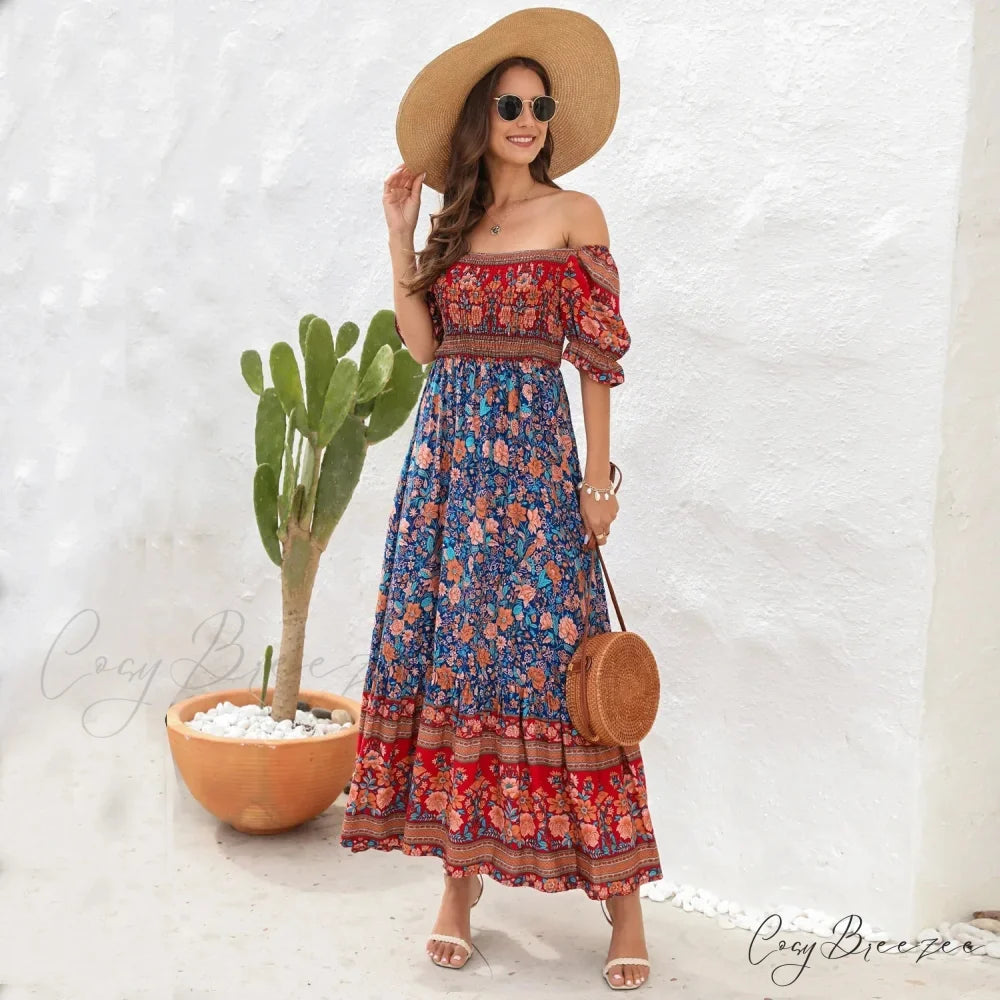 Casual Midi Sexy Elegant Beach Vacation Boho Dress