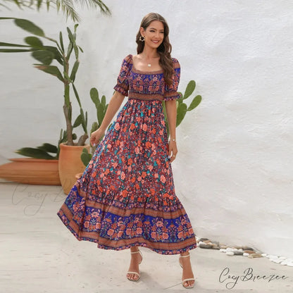 Casual Midi Sexy Elegant Beach Vacation Boho Dress